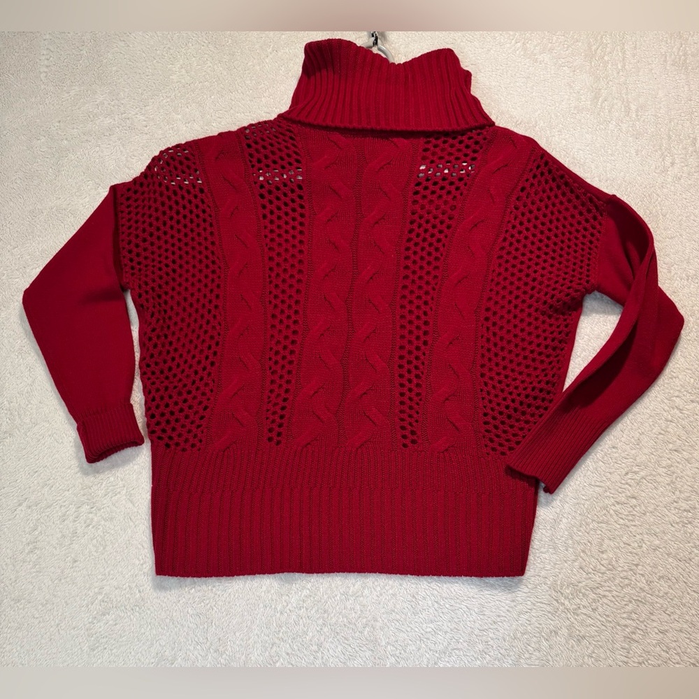 White House Black Market Cowl Neck Sweater Size Medium Cerise Color New